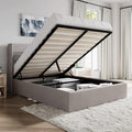 SHA CERLIN Full Size Lift Up Storage Bed/Modern Wingback Headboard/Upholstered by SHACERLIN