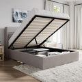 SHA CERLIN Queen Size Lift Up Storage Bed/Modern Wingback Headboard/Upholstered by SHACERLIN