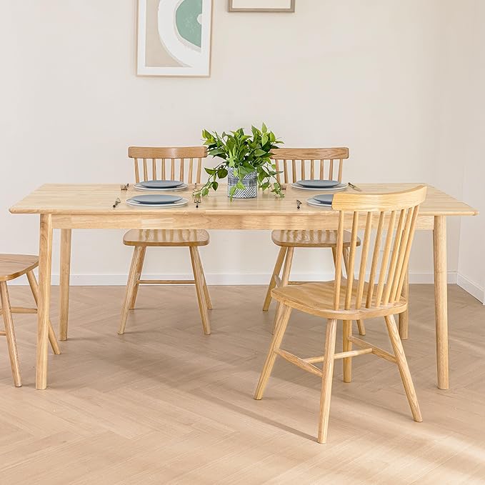 DELAVIN 70.8" Large Solid Wood Dining Table by DELAVIN