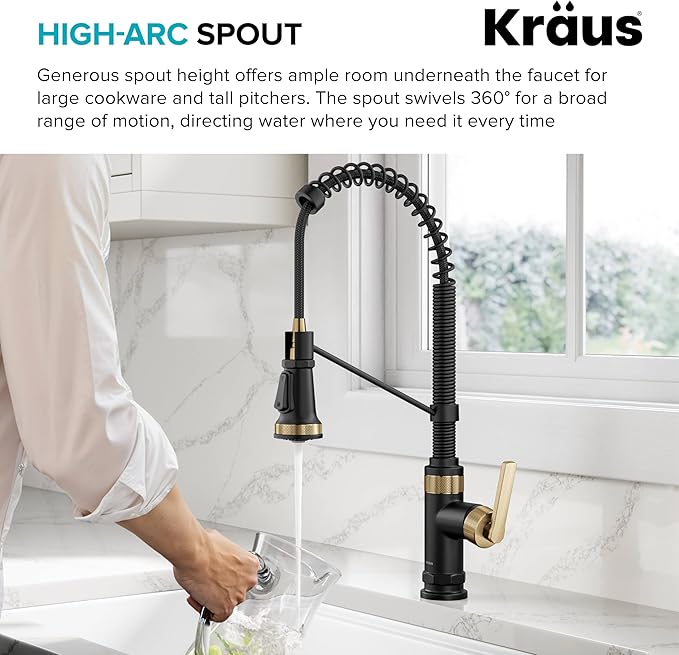 KRAUS Allyn Commercial Style 2-Function Single Handle Pull Down Kitchen Faucet - Image 8