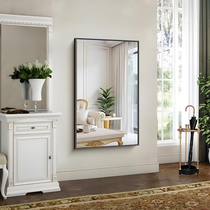 YIROMAN Bathroom Mirror 50"x30", Large Matte Black Bathroom Mirror - Image 3