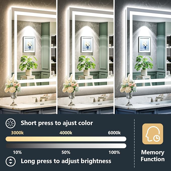 28x32 Inch LED Bathroom Mirror - Image 4