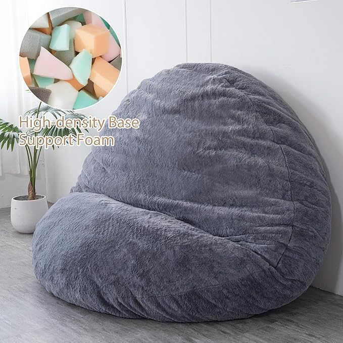 BYBYME 3 in 1 Bean Bag Chair, Convertible Chair Folds from Bean Bag to Lounger - Image 5
