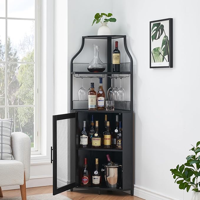 GarveeHome Corner Wine Cabinet - Image 3