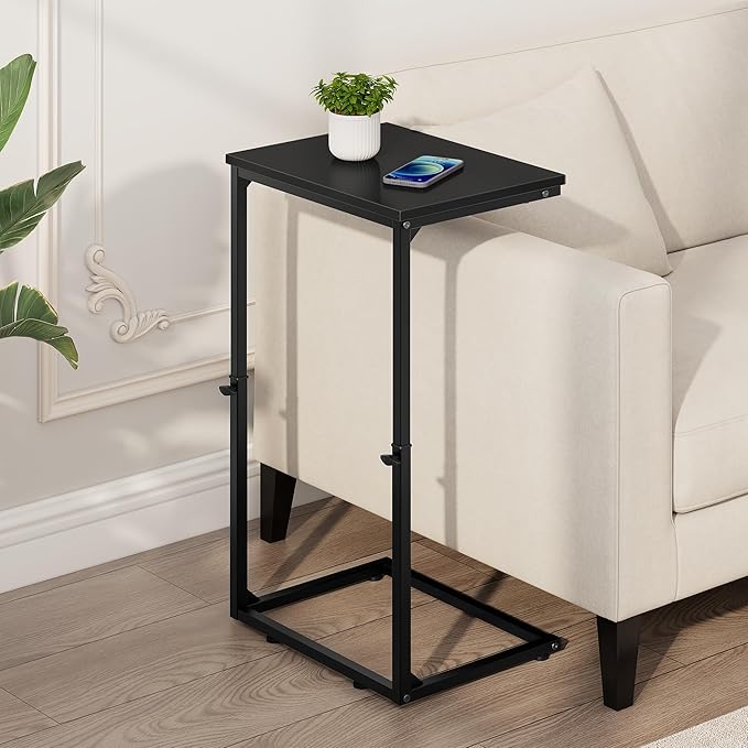 Vagusicc C Shaped End Table for Couch, 33.2'' Extra Tall C Table Adjustable - Image 6