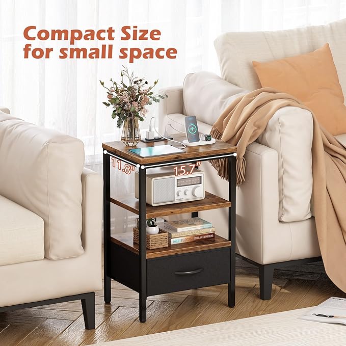 SUPERJARE Nightstand Set of 2, Bed Side Tables - Image 7