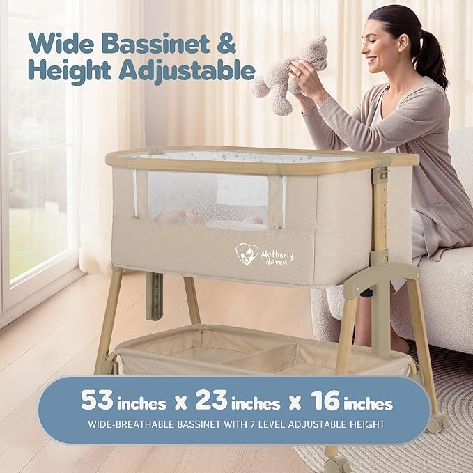 Baby Bassinet Bedside Sleeper, Portable Crib - Image 3