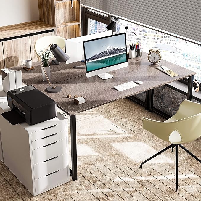 Coleshome 55 Inch Computer Desk, Modern Simple Style Desk - Image 4