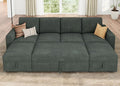 HONBAY Modular Sectional Sleeper Sofa Bed, Corduroy Pull Out Couch by HONBAY