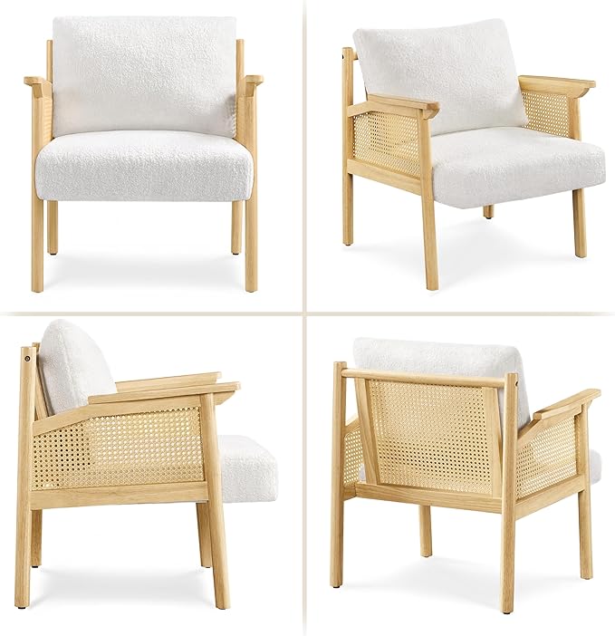 Yaheetech Accent Chair, Boucle Vanity Chair - Image 6