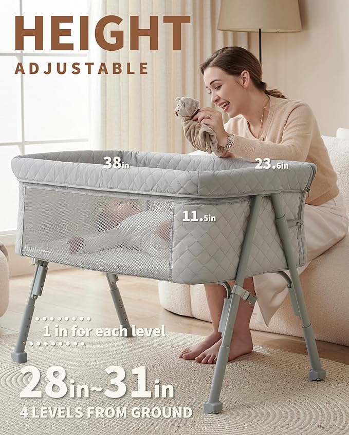 AirClub Bassinet Bedside Sleeper, Baby Crib - Image 3