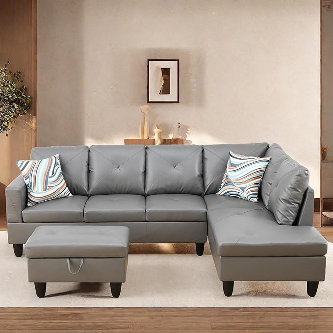 L Shaped Sectional Couches, Leather Modular Sectional Sofa - Image 6