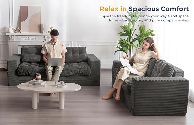 MAXYOYO 3 Seater Couch for Living Room, Boneless Couch - Image 3