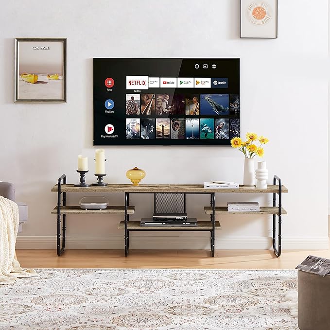 VECELO TV Stands for 55 Inch, Entertainment Center/Media Console Table - Image 4