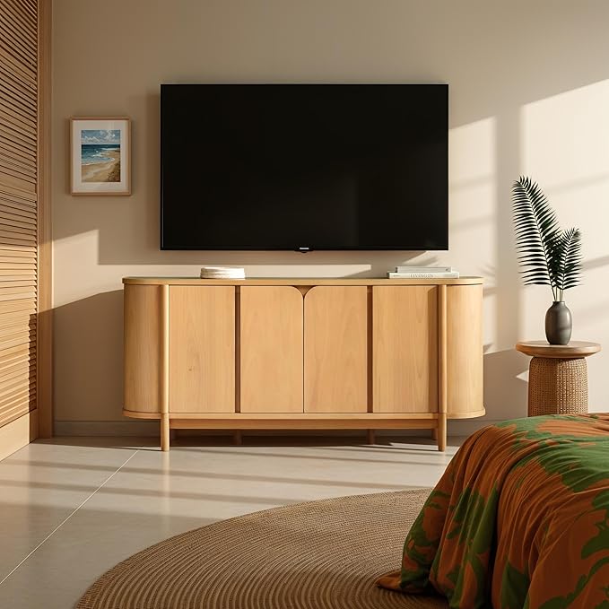 Walker Edison Ezra 70" Curved Sideboard Cabinet - Image 7