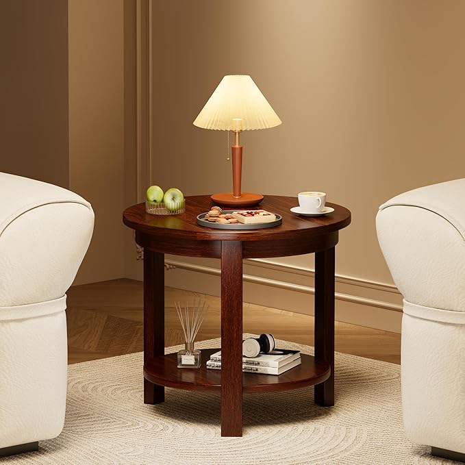 Small Round Wood Coffee Table - Image 5