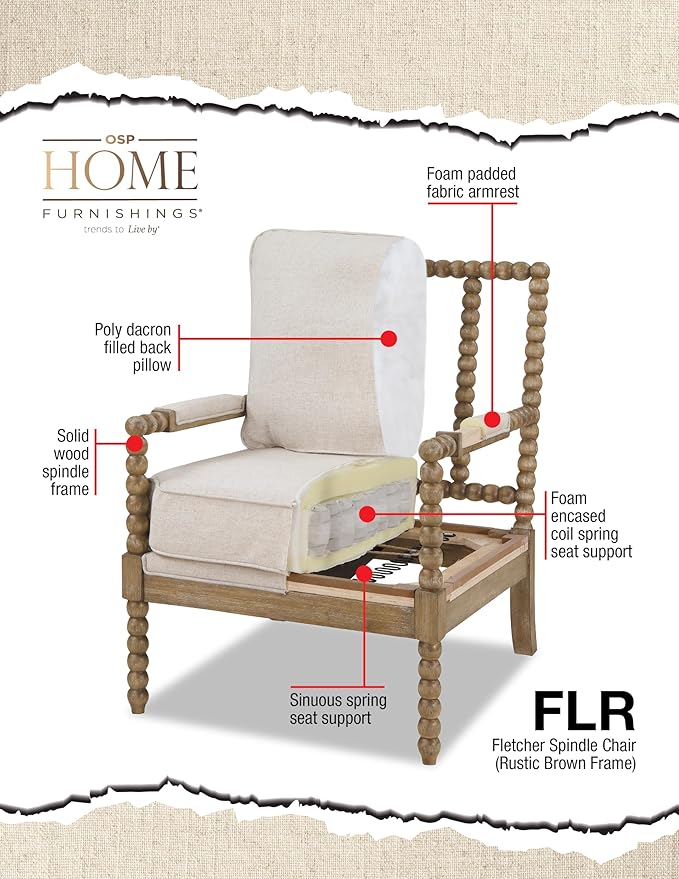 OSP Home Furnishings Fletcher Spindle Accent Chair - Image 8