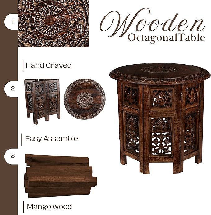 Round Wood Coffee Table - Image 3