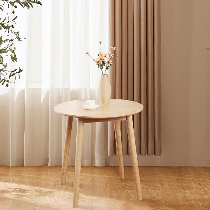 28.3" Small Round Dining Table for 2, Wooden Space-Saving Kitchen Dinner Table - Image 7