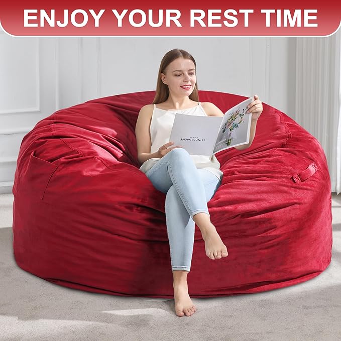 Hobestluk 5FT Bean Bag Chair Giant Bean Bag Chairs - Image 7