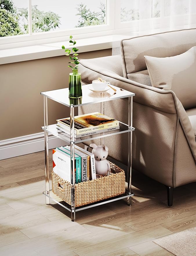 Acrylic Side Table Clear 3-Tier End Table - Image 4