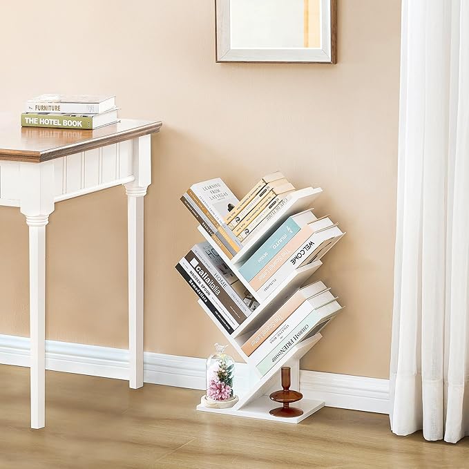 Hoctieon 4 Tier Tree Bookshelf, 4 Shelf Bookcase, Free Standing Tree Bookcase - Image 5