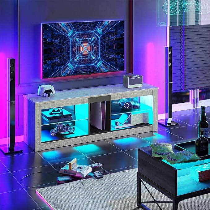 Bestier Entertainment Center LED Gaming TV Stand - Image 2