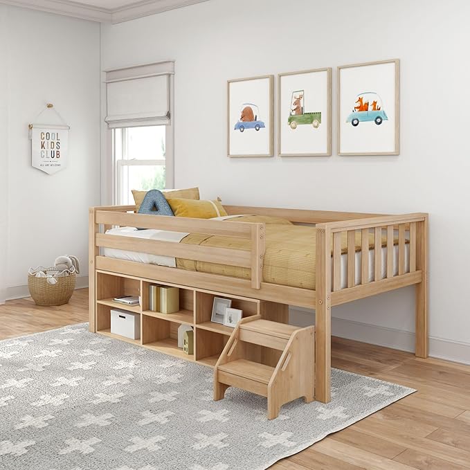 Max & Lily Soren Ultra Low Loft Bed, Twin Bed Frame by MaxLily