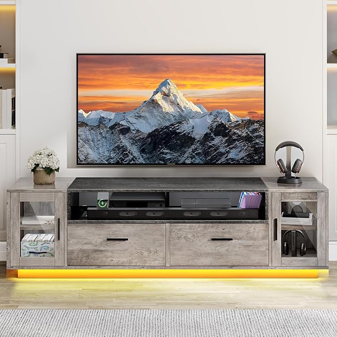 YITAHOME TV Stands for Living Room, Farmhouse TV Stand for 65/70 inch TV by YITAHOME