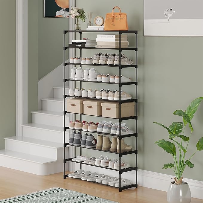 Calmootey 10-Tier Shoe Rack, Tall Large Capacity 50 Pairs Shoes Storage - Image 6