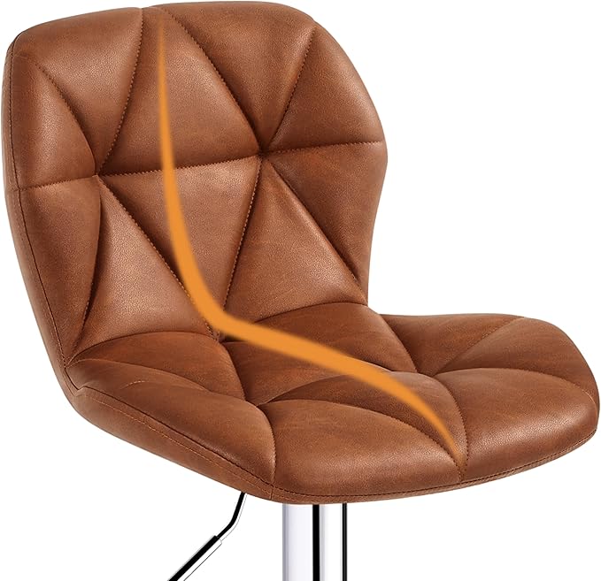 Yaheetech Bar Stools Set of 4, Adjustable PU Leather Swivel Barstools, Modern - Image 8
