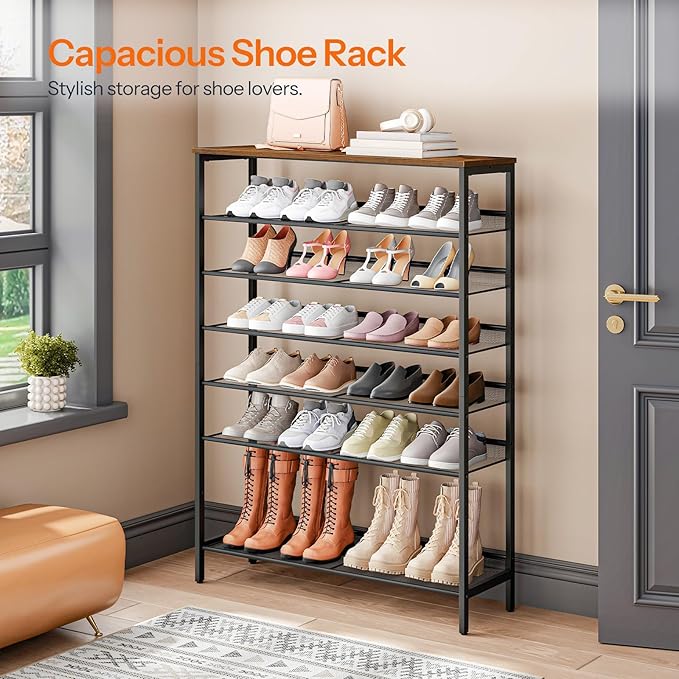 HOOBRO 8 Tier Shoe Rack, 39.4"L Shoe Shelf, Large Capacity Shoe Storage - Image 3