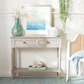 Safavieh Home Collection Tate Greige 2-Drawer Bottom Shelf Console Table by SAFAVIEH