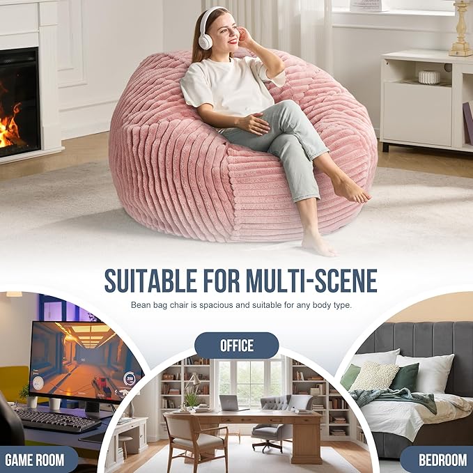 4ft Bean Bag Chairs for Adults Large Beanbag Chair - Image 6