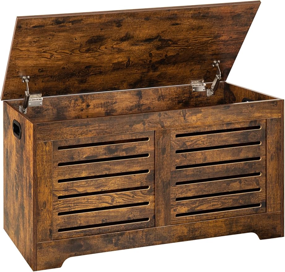 DINZI LVJ Storage Chest, Flip-Top Wooden Toy Box by DINZILVJ