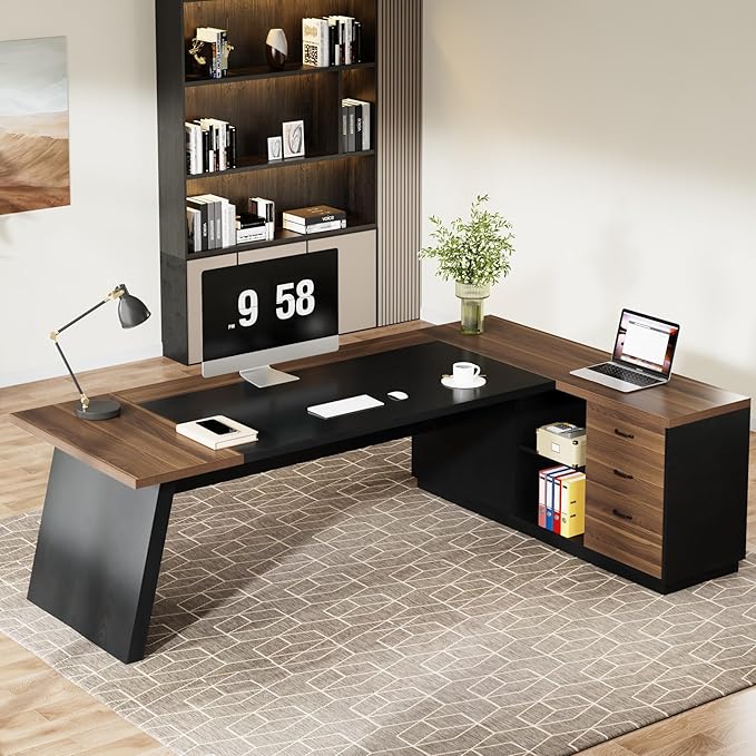 Tribesigns 78" L-Shaped Executive Desk, Large Modern Office Desk - Image 5