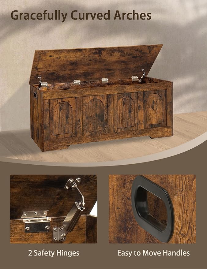 DINZI LVJ Storage Chest, 47.2”Wooden Storage Box - Image 8