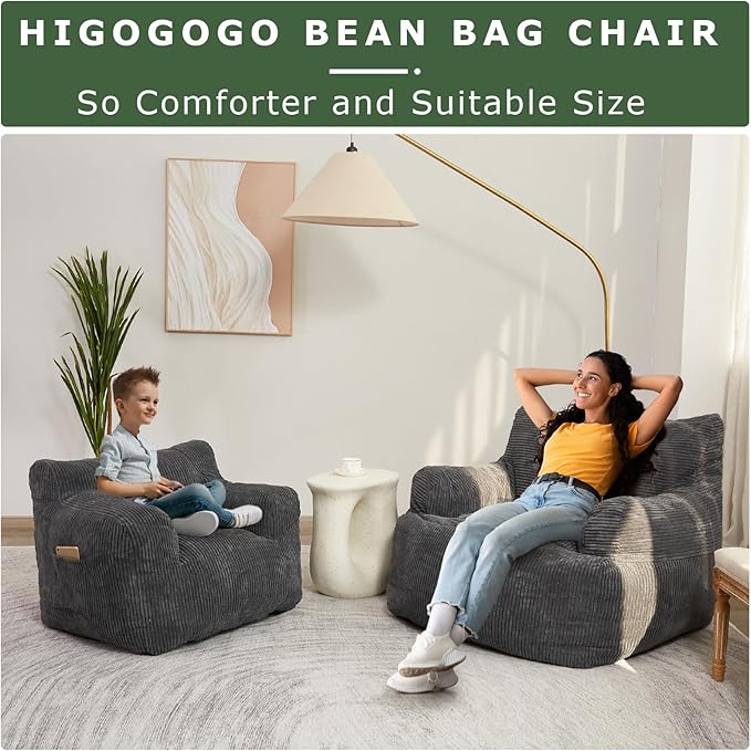 HIGOGOGO Giant Bean Bag Chair Sofa, Big Comfy Chair - Image 6