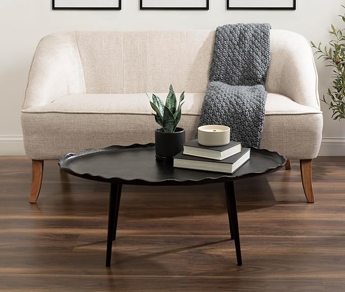 Kate and Laurel Alessia Modern Oval Coffee Table, Metal Living Room Table - Image 2