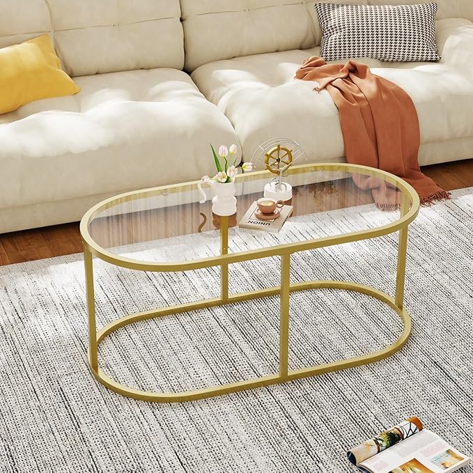 Coffee Table Gold Glass Coffee Tables - Image 4
