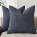 Foindtower Set of 2 Decorative Linen Check Throw Pillow Covers Neutral by Foindtower