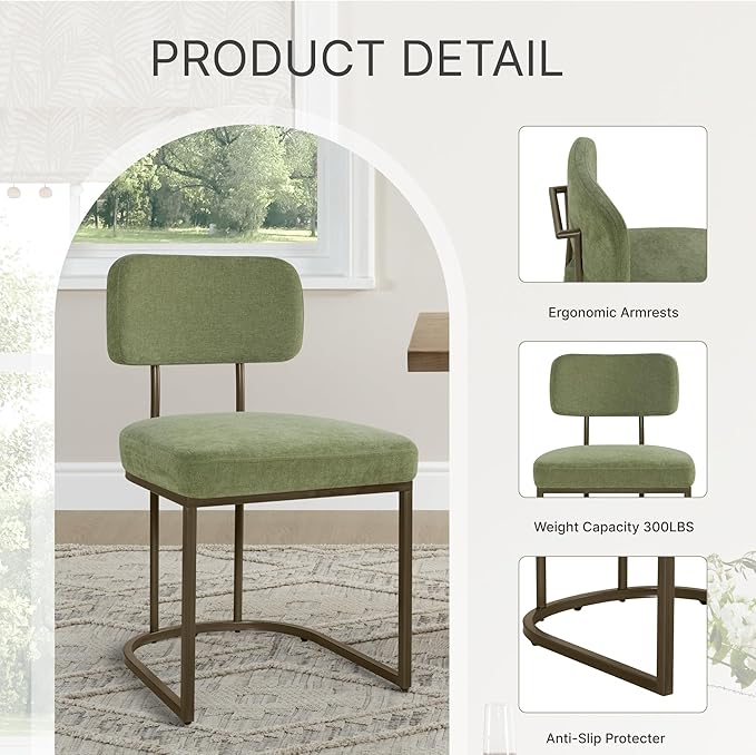 Dining Chairs Set of 6, Upholstered Modern Kitchen Chairs - Image 5