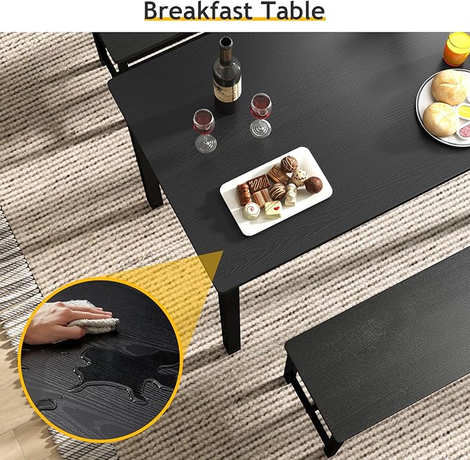 Rovibek 43" Dining Table Benches Set - Image 4