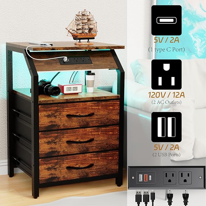 End Tables Set of 2, Nightstands - Image 7