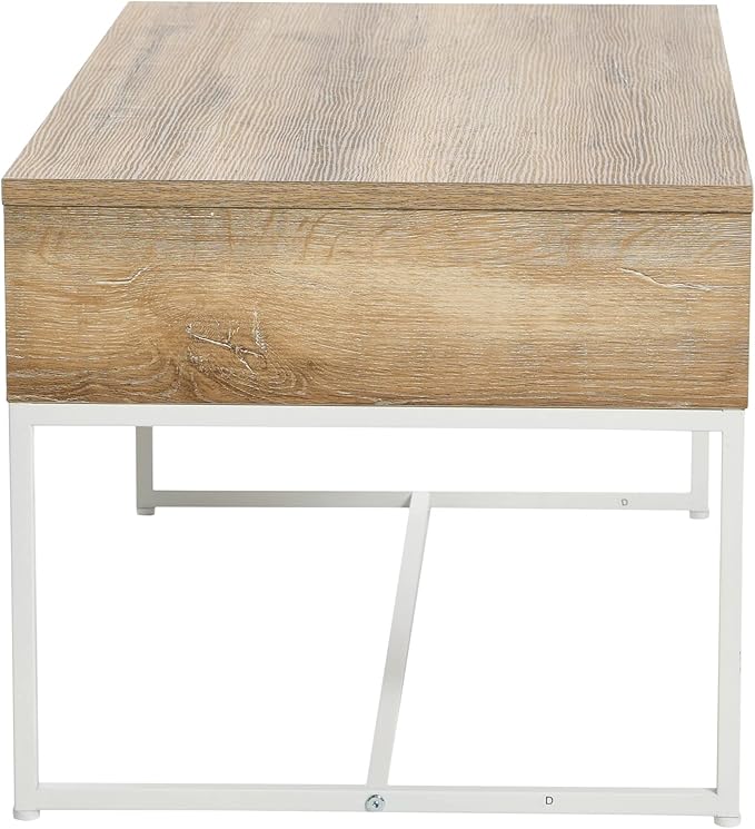 Household Essentials Wrap Rectangular Coffee Table Coastal Oak Rustic Wood - Image 6