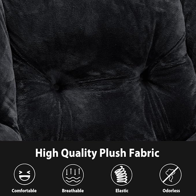 Lazy Chair with Folding Ottoman, Accent Chair Plush Upholstered with Metal - Image 9