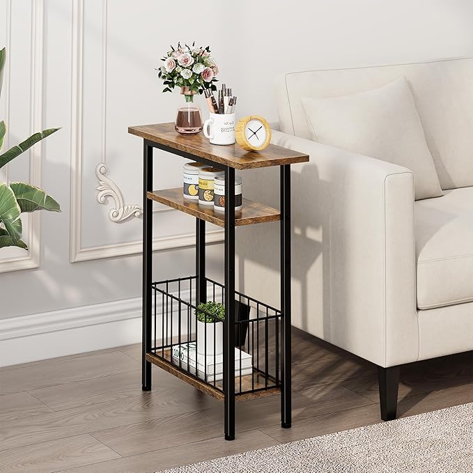 Vagusicc Narrow Side Table, 3-Tier Skinny End Table - Image 6