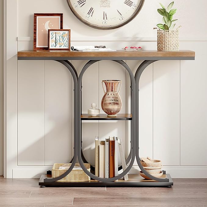 GiftGo Narrow Console Table for Entryway Industrial Sofa Table Behind Couch - Image 3