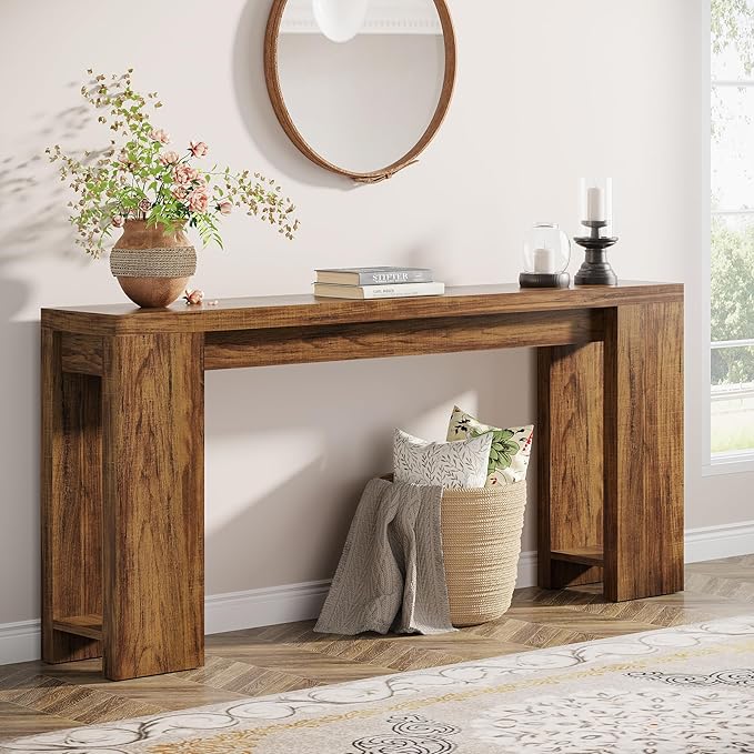 Tribesigns 70.9-Inch Extra Long Console Table, Farmhouse Wood Sofa Table Behind by Tribesigns
