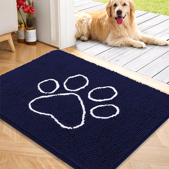 OLANLY Door Mat for Muddy Dog Paws 40x32, Ultra Absorbent Chenille Mud Doormat by OLANLY